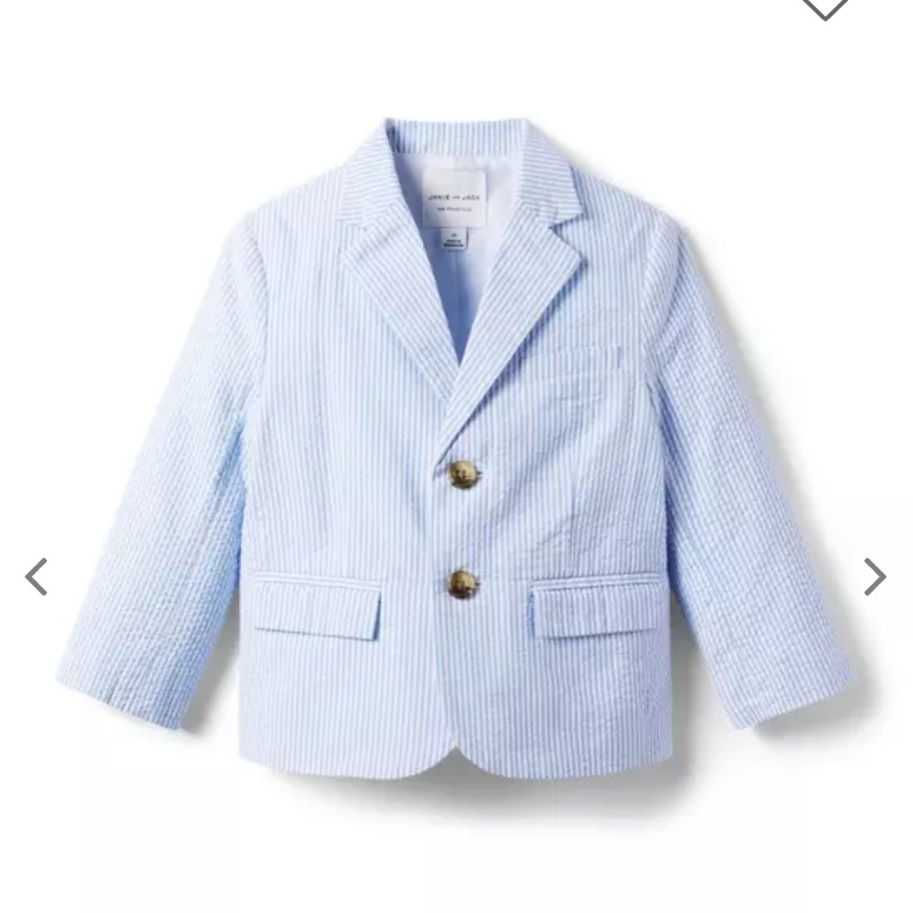 Janie and Jack White and Blue Striped Blazer 12 to 18 months seersucker blazer